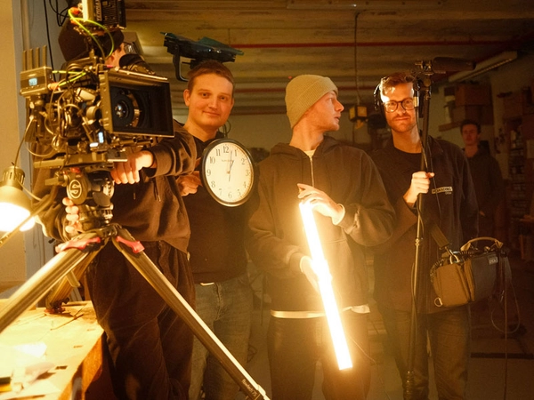 Ein Teil des Teams (v.l.): Philipp Frank, Moritz Tanz, Felix Peter und Friedrich Hausstein, Foto: Alexander Fichtner / HTWK Leipzig