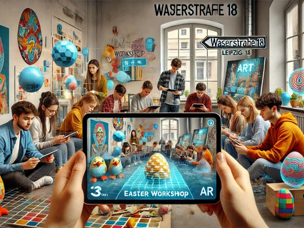 Kulturwerkstatt KAOS: Osterferienangebot in der Werkstatt Drin’n’Drauszen, Foto: KI