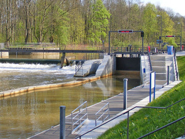 Schleuse an der Pleiße in Connewitz, Foto: Stadt Leipzig / Amt für Sport
