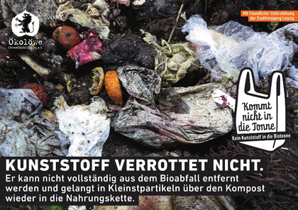 Ökolöwe Leipzig informiert: Kunststoffe gehören nicht in den Bioabfall