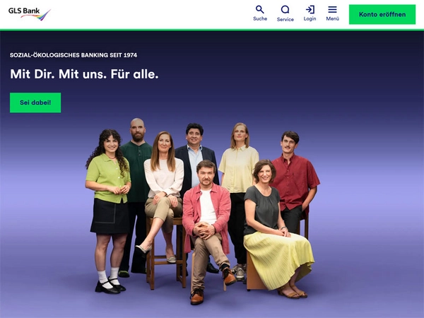 Internetseite der GLS Bank