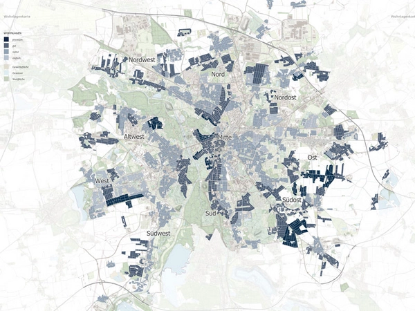 Wohnlagenkarte Leipzig, Grafik: von Poll Immobilien GmbH