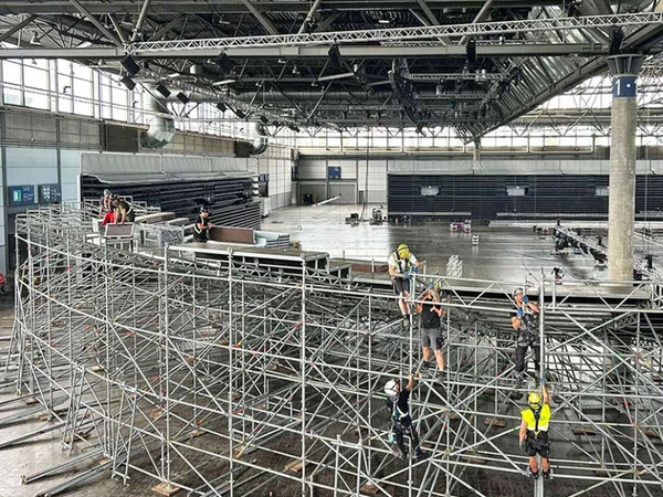 Aufbau in Halle 1, Foto: Leipziger Messe