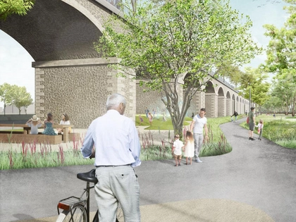 Parkbogen Ost: Baustart am Sellerhäuser Bogen im Leipziger Osten