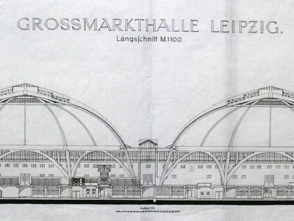 Großmarkthalle Leipzig, Foto: Stadtarchiv, Bestand Aktenzeichen: 47.25.02