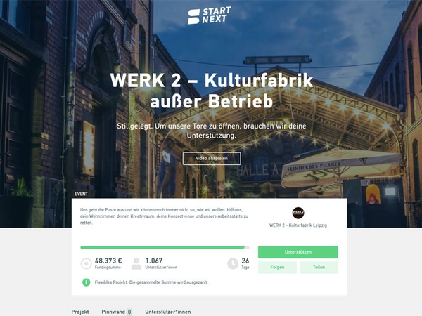 Crowdfundingkampagne: WERK 2 - ausser Betrieb
