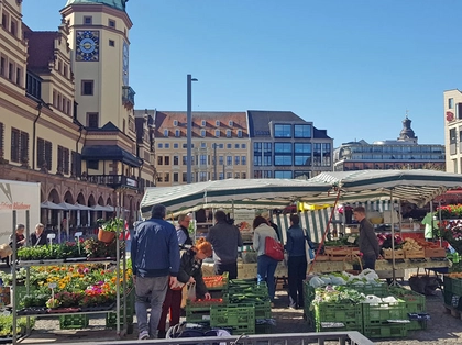 Erster Leipziger Abendmarkt in der Innenstadt