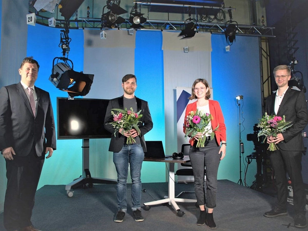 Prof. Markus Krabbes, Markus Bauer, Maris Klein und Stefan Zboron (v.l.n.r.), Foto: HTWK Leipzig