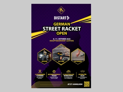 Distart German Street Racket Open 2026 im Leipziger Hauptbahnhof