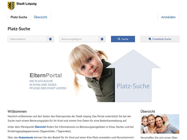 Online-Portal: meinkitaplatz-leipzig.de