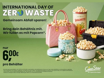 Großes Kino fürs Popcorn: CineStar Leipzig feiert den ‘Day of Zero Waste’ mit der Bring-Dein-Behältnis-Aktion