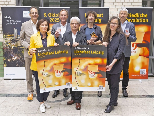 Pressegespräch: Lichtfest Leipzig 2025, Foto: PUNCTUM / Stefan Hoyer