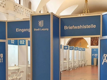 Landtagswahl Sachsen: Leipzigs Briefwahlstelle öffnet im Neuen Rathaus