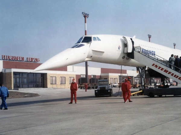 Concorde der Air France am Flughafen Leipzig-Schkeuditz, Foto: Gesellschaft zur Bewahrung von Stätten deutscher Luftfahrtgeschichte (GBSL) e. V