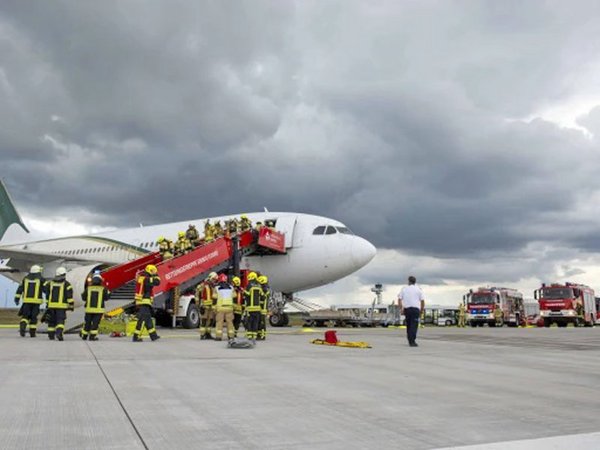 Notfallübung am Flughafen Leipzig/Halle, Foto: Mitteldeutsche Flughafen AG