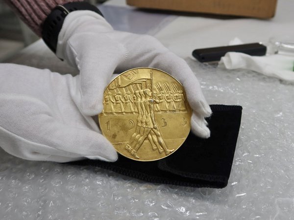 Medaille Vorderseite: Luz Long, Foto: Stadtgeschichtliches Museum Leipzig