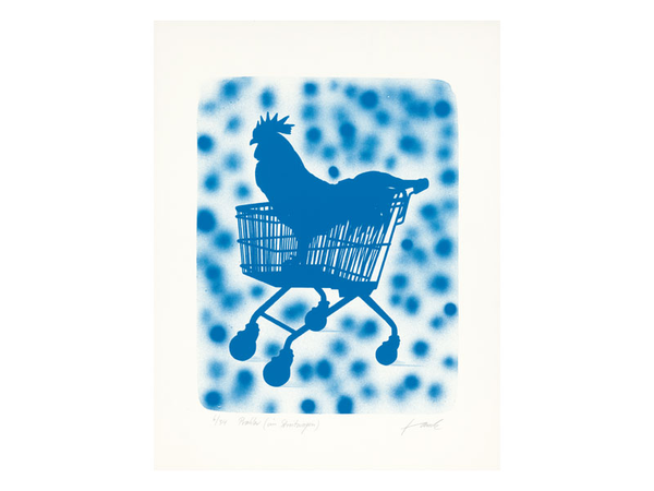 Patrick Fauck, Prahler (im Streitwagen), Lithografie, 2019, 48 x 37 cm, Copyright: VG Bild Kunst Bonn