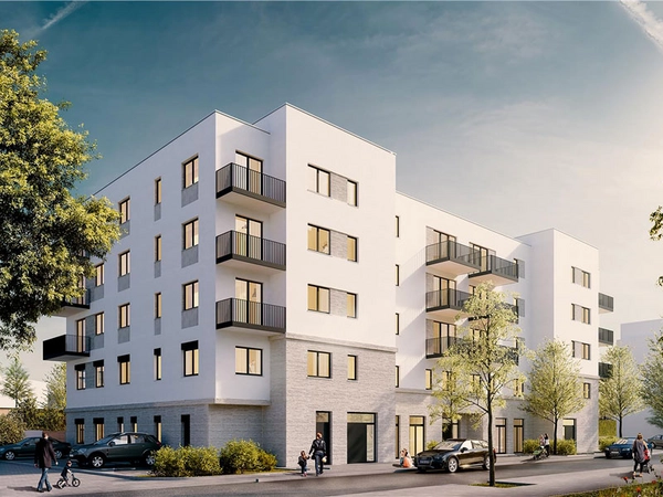 LWB Neubau in der Hafenstraße am Lindenauer Hafen, Visualisierung: Fuchshuber Architekten GmbH, Quelle: LWB