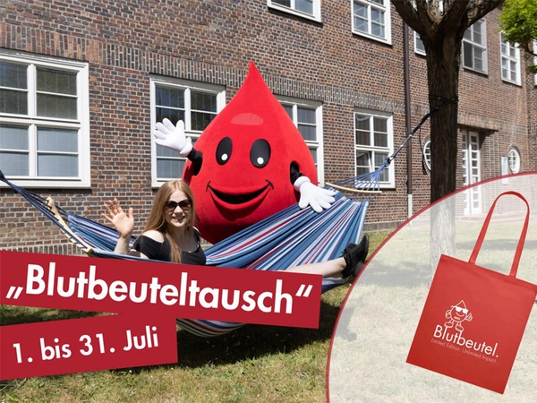 Unterstützung während der Sommerferien: Blut am UKL spenden, Neuspender:in werben und einen von 500 besonderen "Blutbeuteln" erhalten! Foto: Stefan Straube / UKL