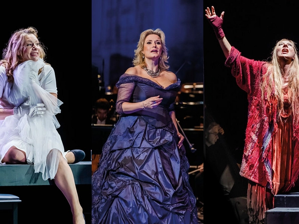 Jennifer Holloway als Elsa in "Lohengrin", Camilla Nylund als die Gräfin in "Capriccio", Marina Prudenskaya als Azucena in "Il trovatore", Foto: Oper Leipzig