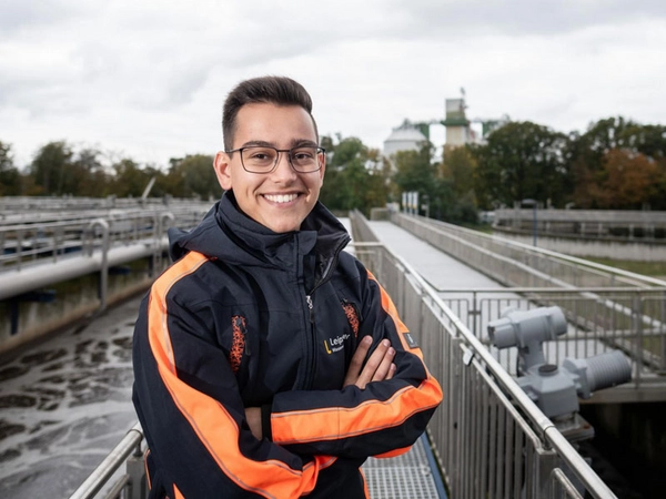 Ausgezeichneter Azubi: Dominik Fiedler ist Deutschlands bester Auszubildender als Fachkraft für Abwassertechnik. Foto: Leipziger Gruppe