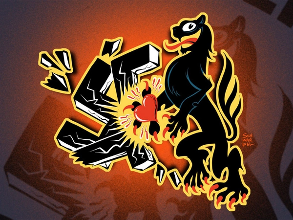 Leipzig zeigt Courage, Grafik: Schwarwel