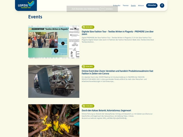 Digitale Veranstaltungen des Netzwerks „Leipzig handelt fair“ 