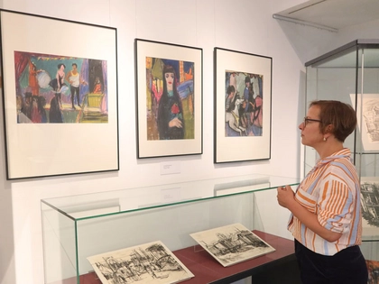 Schenkungen des Leipziger Malers Gert Pötzschig im Alten Rathaus des Stadtgeschichtlichen Museums Leipzig ausgestellt