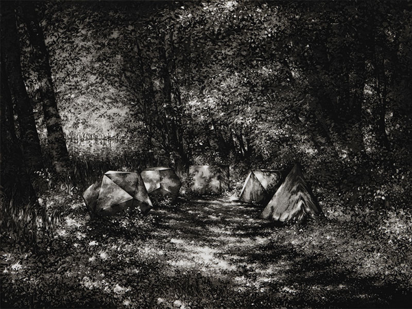 Stefanie Hofer *1974 in München, lebt in München Kosmos, 2024 Aquatinta, Weichgrund 50 x 68