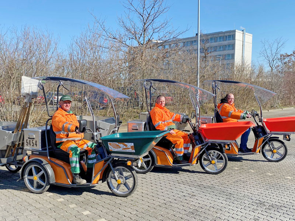 Drei Elektromobile, Foto: Stadtreinigung Leipzig