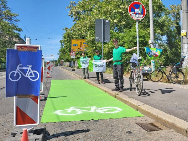 Pop-Up Bike Lane, Foto: Josephine Michalke