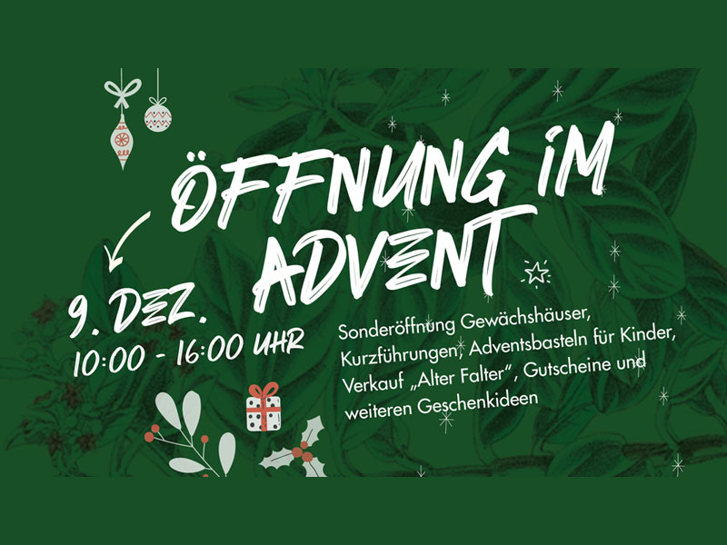 Adventssamstag im Botanischen Garten Leipzig LEIPZIGINFO.DE